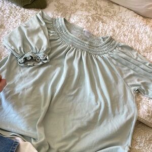 Lake Pajamas Blue Smocked Top